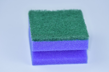 purple kitchen spongesの写真素材