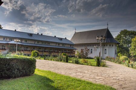 Bogdana Monastery,Romania,Suceava, Radauti,2017,inner yardのeditorial素材