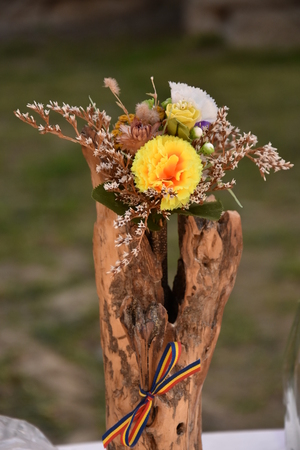 Beautiful and Rustic arrangement with dry  flowers .Rustic still lifeの写真素材