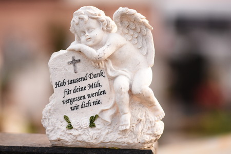 Angel statue in cemetery in Bistrita ,Romania,2018の写真素材