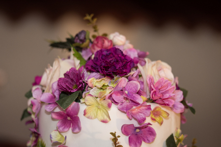 wedding cake decorated with flowers