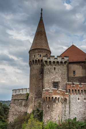 ROMANIA , Corvin Castle or Hunyadi Castle  september, 2018,Hunedoara, Transylvania,exterior viewのeditorial素材