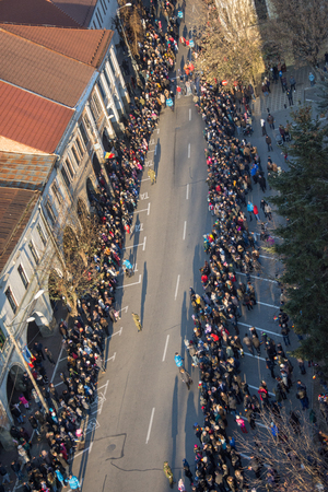 Romania National Day Parade - Bistrita December the 1st 2018,aerial viewのeditorial素材