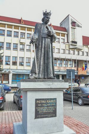 The first statue of Petru Rares in Bistrita ,ROMANIA,2019のeditorial素材