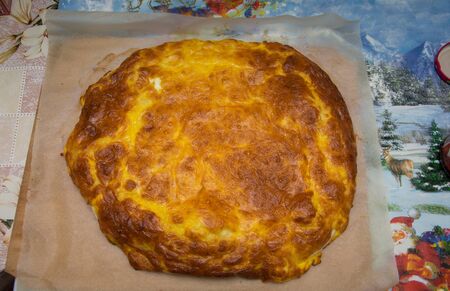 Pasca,egg and cheese pie ,traditional from Ardeal, Romania, Bistrita,Milasのeditorial素材