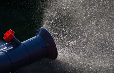 Water splash from automizer,Agricultural atomizer spraying pesticidesのeditorial素材