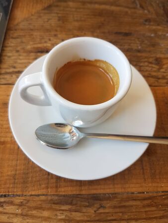 White cup of espresso coffeeのeditorial素材