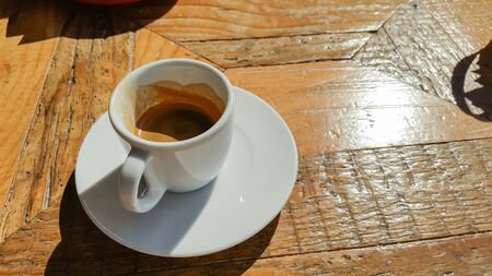 White cup of espresso coffeeのeditorial素材