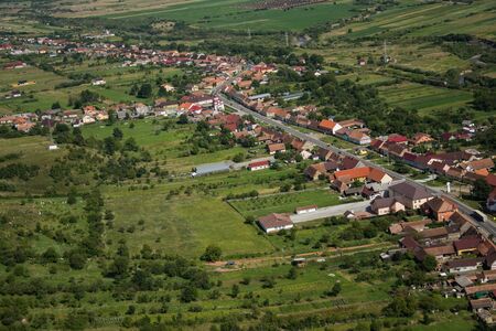 ROMANIA Bistrita view from the plane,Livezile,august 2019のeditorial素材