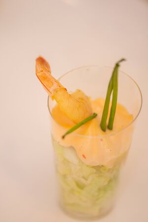 shrimp in cocktail sauce ,の写真素材