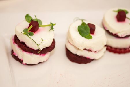slices of cheese with beets