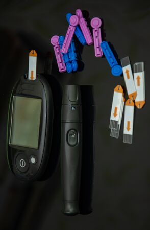 Electronic Glucometer Digital Handheld Blood Glucose Monitor Diabetes Test Meter Monitor Kit With  FREE test strips,Lancets|Bloodの写真素材