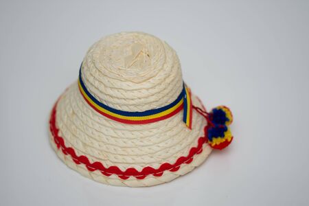 romanian traditional straw hat in Maramures,ROMANIAの写真素材