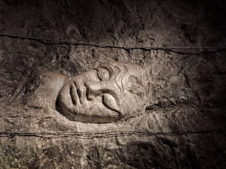 PRAID, ROMANIA -July, 2020 The underground salt mine Salina Praid, one of the biggest in Europe, known for its purported healing effect on respiratory and allergic illnessesのeditorial素材