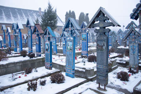 Sapanta cemetery Maramures 
 Romania 2020,Romanian culture,  in Maramures County.Merry Cemeteryのeditorial素材