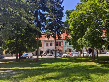 Romania ,Bistrita ,2021,april,Sugalete  and Central square,のeditorial素材