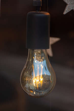modern Glowing light bulb filament