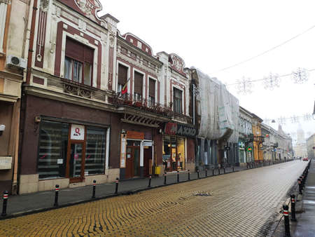 Central Street in Satu Mare, Romania, January 2020,のeditorial素材
