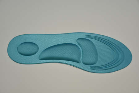 blue Memory Foam  Shoe Insoles on  white backgroundの写真素材