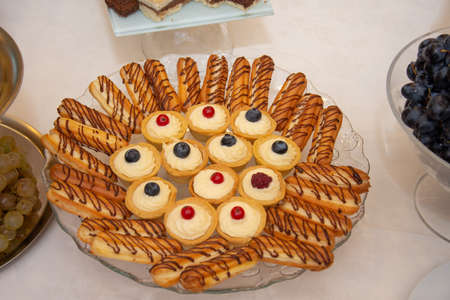 homemade cakes with coconut and chocolate