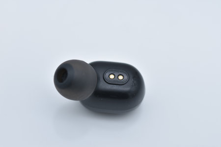 A pair of rechargeable ear-plug headphoneの写真素材