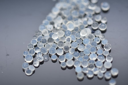 macro of silica gel ballsの写真素材