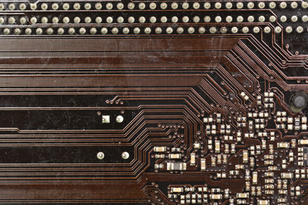 Electronic circuit sprayed with water