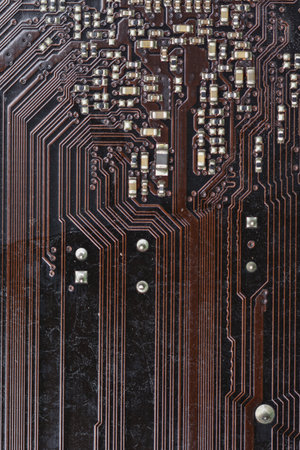 Electronic circuit sprayed with waterの写真素材