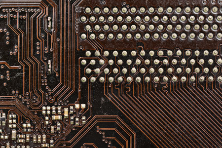 Electronic circuit sprayed with water