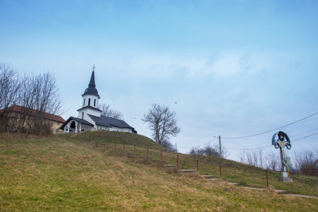 Romania, Greek Catholic Church  from MilaÅ, BistriÅ£a-NÄsÄud âAscension of the Lordâ church,2021のeditorial素材