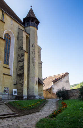 Window to the fortified church in Biertan, Transylvania, Romania.2020, Septemberのeditorial素材