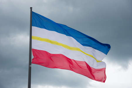 flag with the colors blue white redの写真素材