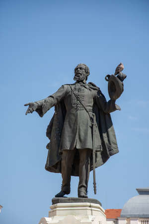 Kossuth Lajos Sttatue in the city center of Szeged. ,,Hungary ,July 2021,のeditorial素材