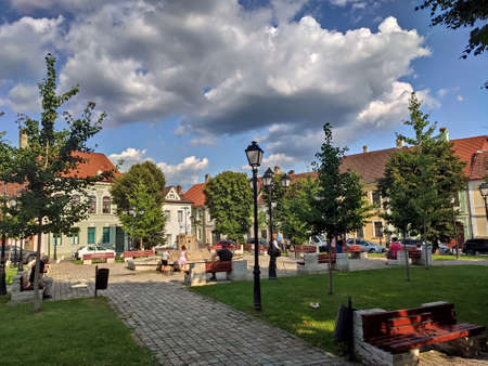 Bistrita Romania : Corso Bar and small market in august 2021のeditorial素材
