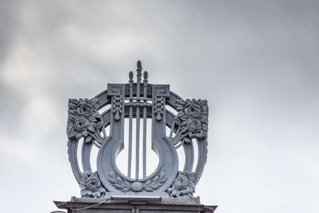 Statue on the Opera House in Cluj, Romania,
, 2021, August