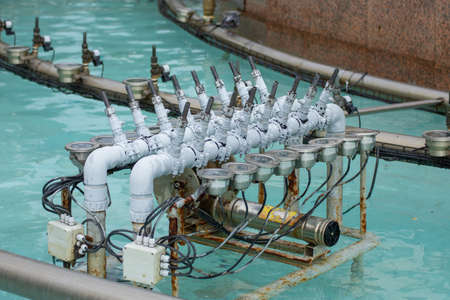 water installation at the artesian well in Cluj, Romania, August, 2021のeditorial素材