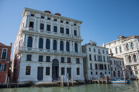 The facade of a building in Venice in March, Italy 2019, Old architectureのeditorial素材