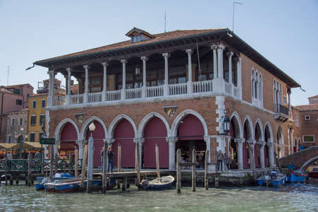 The facade of a building in Venice in March, Italy 2019, Old architectureのeditorial素材