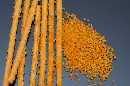 Grissini Breadsticks, Bread Sticks with spicy paprikaの写真素材