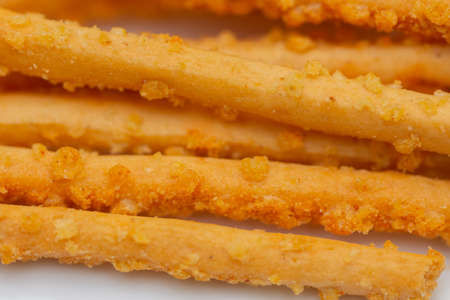 Grissini Breadsticks, Bread Sticks with spicy paprikaの写真素材