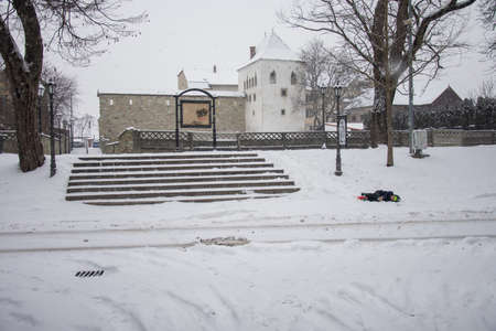 Coopers Tower in december   ,Romania Bistrita 2021  Turnul Dogarilorのeditorial素材