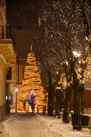 Romania, Bistrita, the Christmas tree in the Central Square, December 2021のeditorial素材