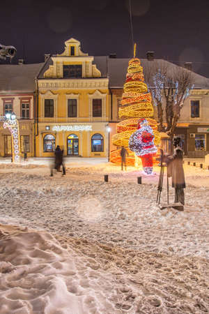 Romania, Bistrita, the Christmas tree in the Central Square, December 2021のeditorial素材