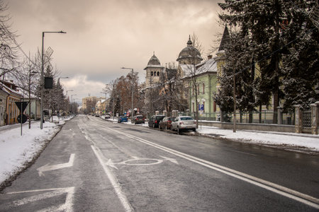 Romania, Bistrita, Orthodox Church of the Three Hierarchs on Alexandru Odobescu Street, January 2022のeditorial素材