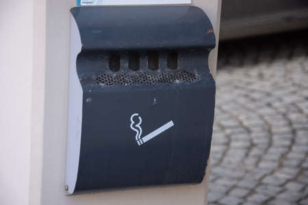 metal box for smokers in Cluj, Romania, 2022の写真素材