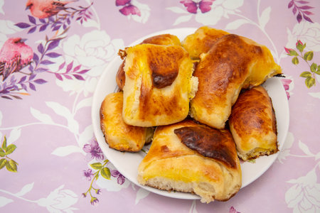 Breakfast,romanian homemade on a white porcelain plate