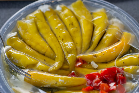 Spicy peppers stuffed with cream cheeseの写真素材