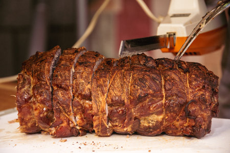 Honey Garlic Pork Tenderloin Recipe , oven-roasted pork rollの写真素材