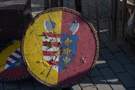 Old medieval armor at a fair in Romania, Bistritaの写真素材
