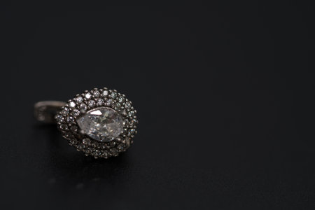 White Gold Diamond Earrings,の写真素材